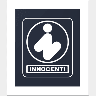 Vintage Innocenti emblem 1970's - Innocenti Mini, Lambretta - white print Posters and Art